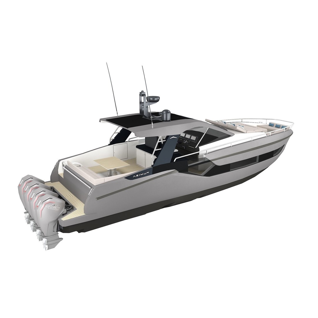 Azimut Verve 47 3D Model – Luxury Yacht Design, FBX Format - View 7
