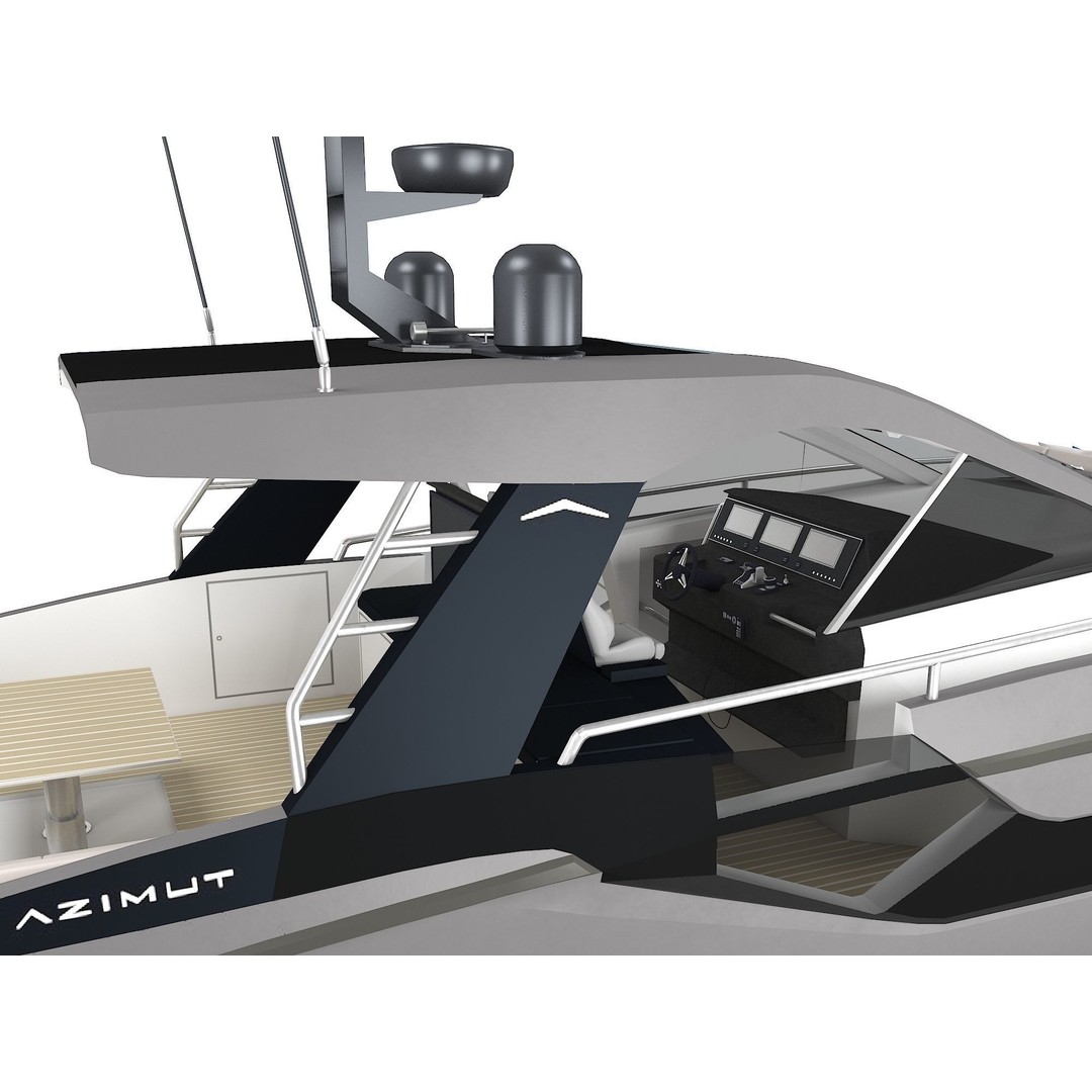 Azimut Verve 47 3D Model – Luxury Yacht Design, FBX Format - View 8