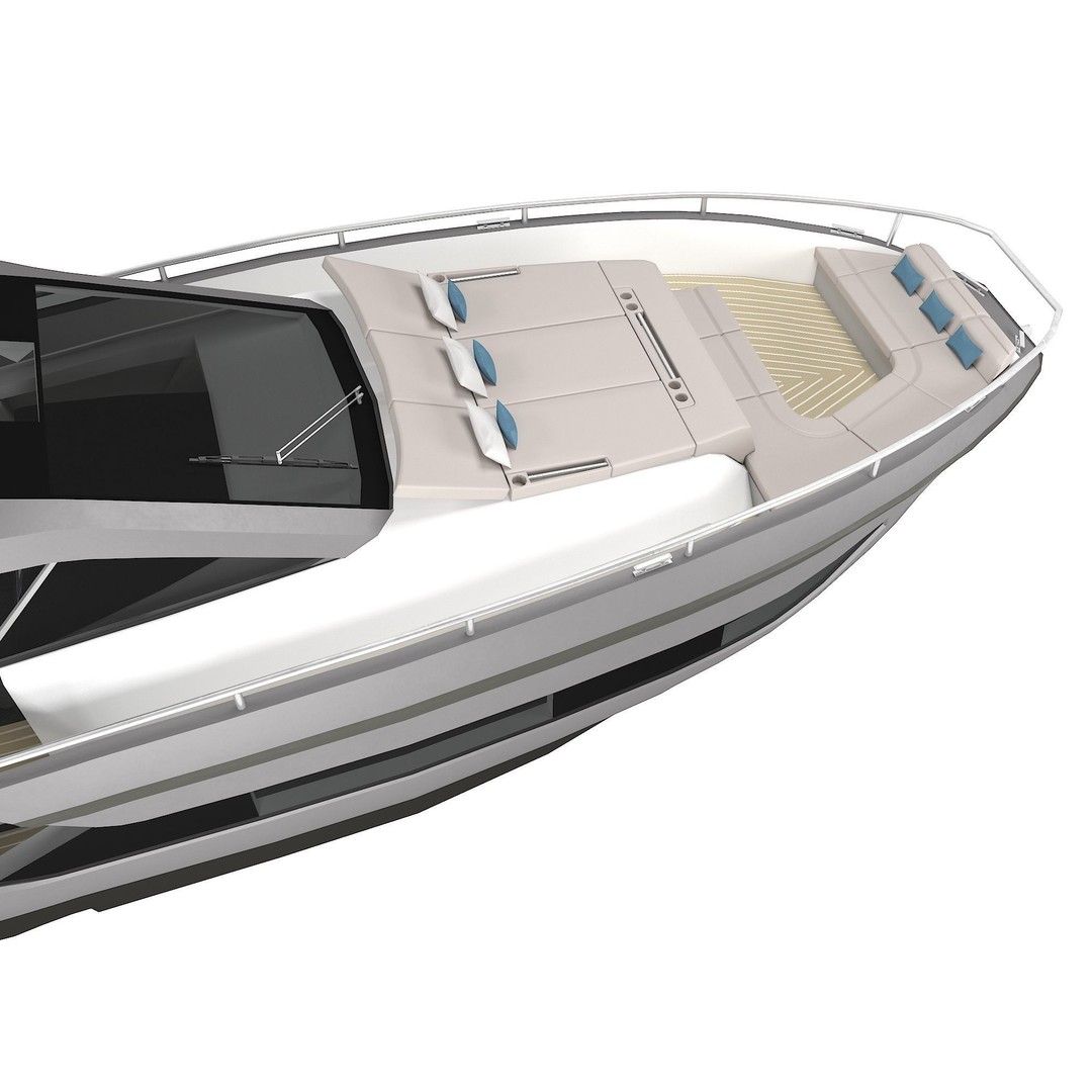 Azimut Verve 47 3D Model – Luxury Yacht Design, FBX Format - View 9