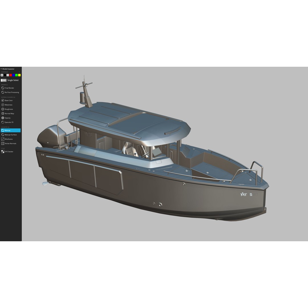 Arksen 28 Boat 3D Model – Low Poly Game Ready Vessel, FBX