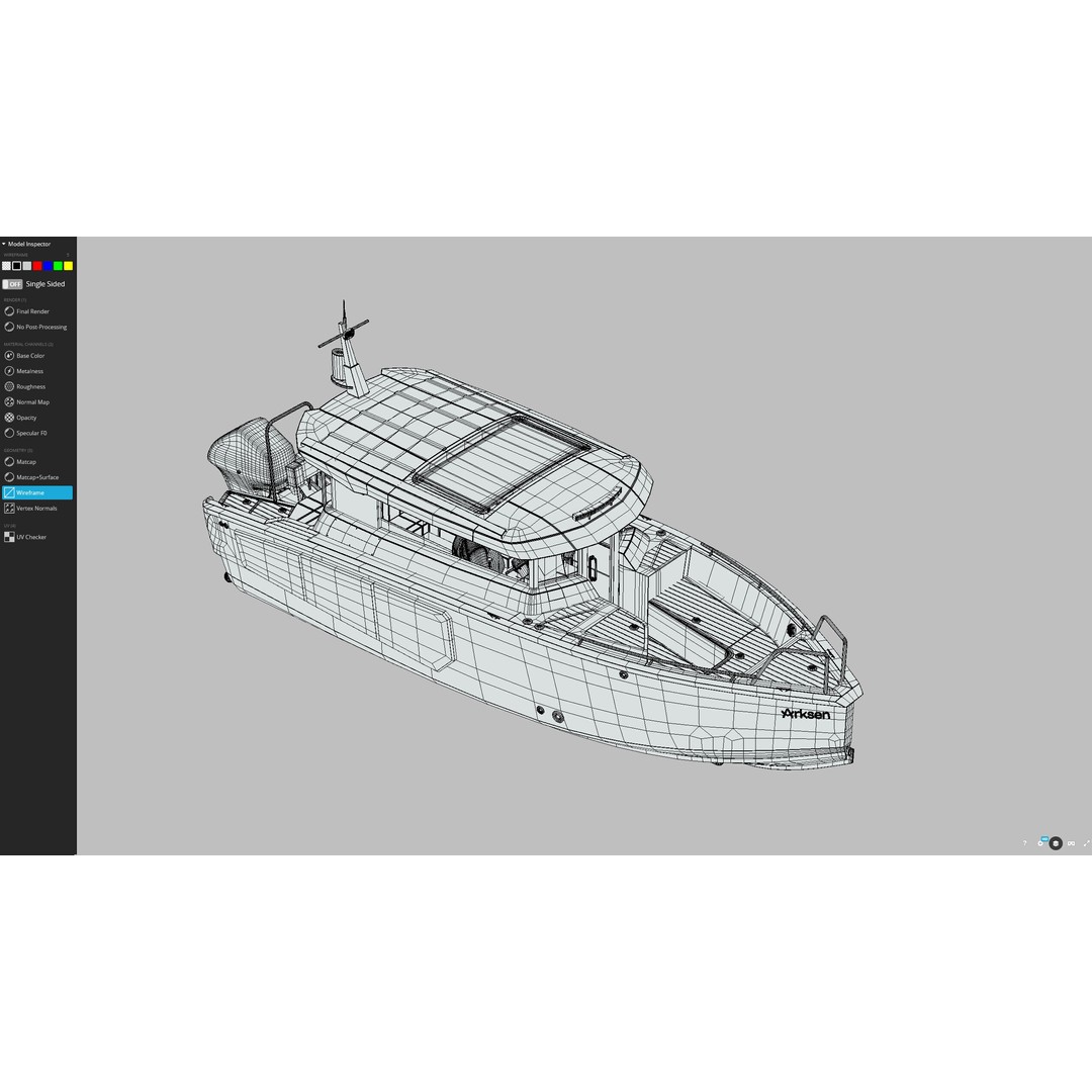 Arksen 28 Boat 3D Model – Low Poly Game Ready Vessel, FBX - View 8