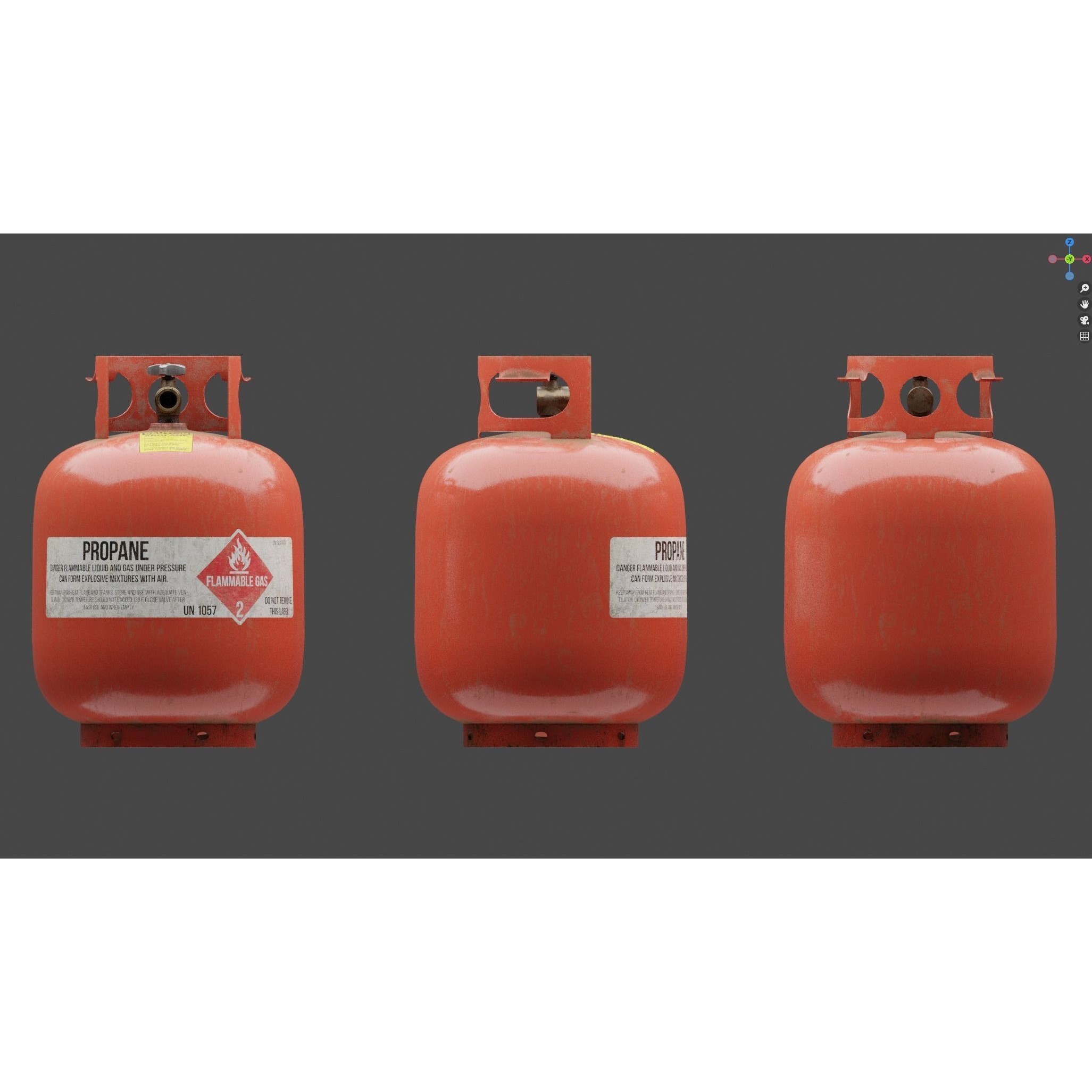 Propane Tank - Low-Poly Game-Ready 3D Model - View 17