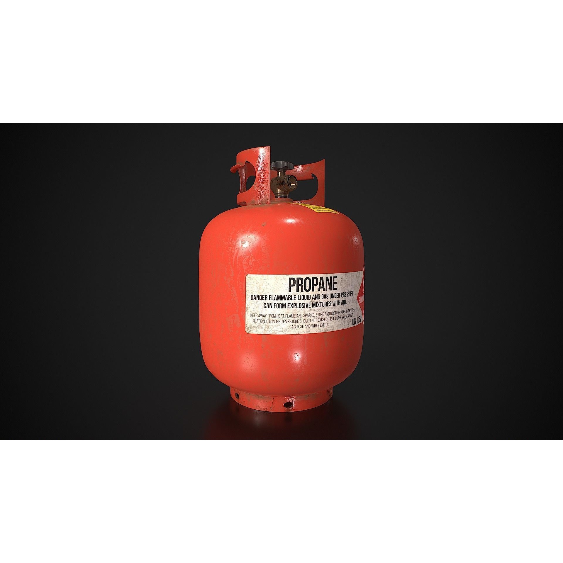 Propane Tank - Low-Poly Game-Ready 3D Model - View 3