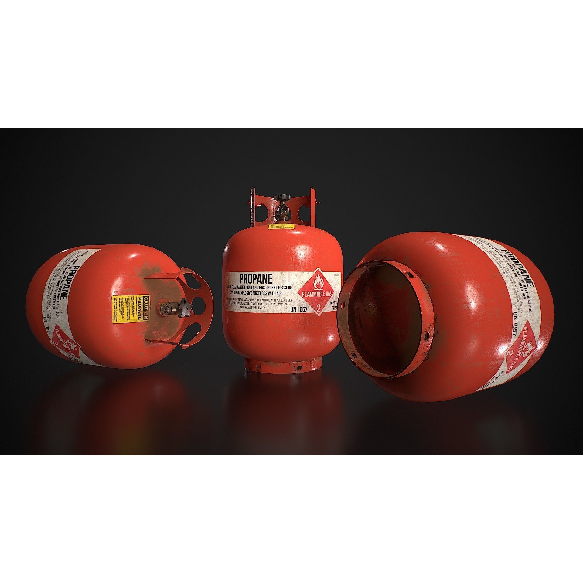 Propane Tank - Low-Poly Game-Ready 3D Model - View 6