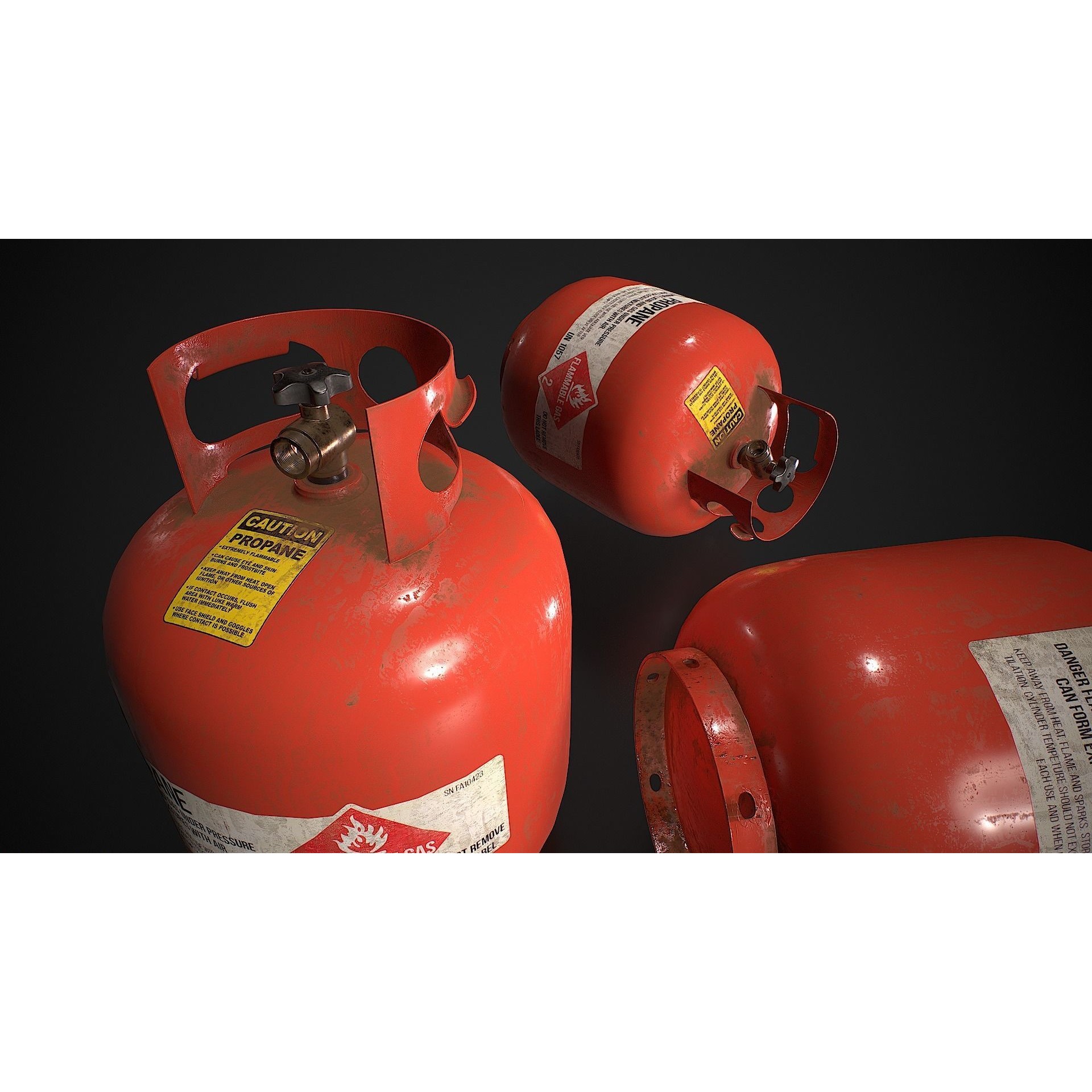 Propane Tank - Low-Poly Game-Ready 3D Model - View 7