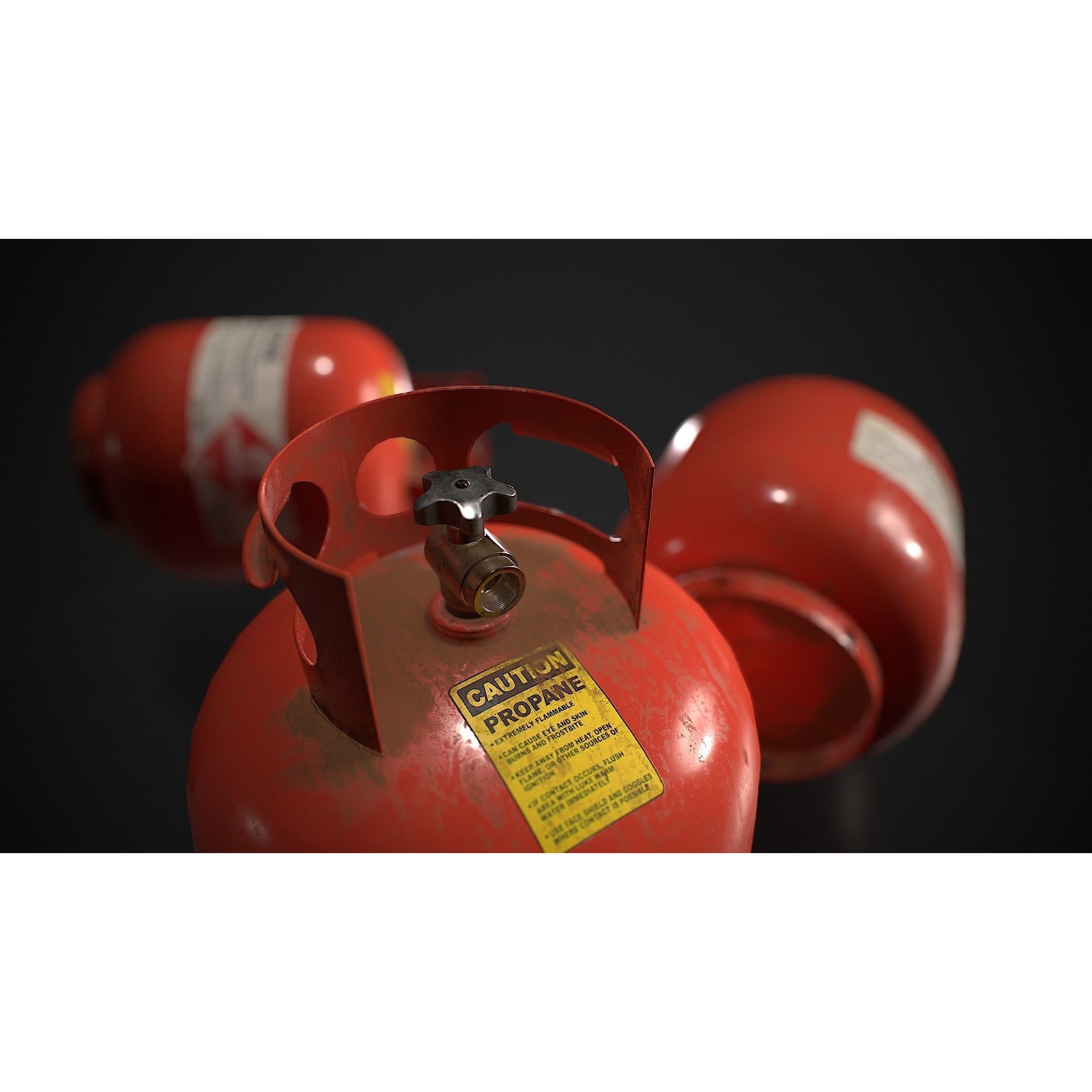 Propane Tank - Low-Poly Game-Ready 3D Model - View 8