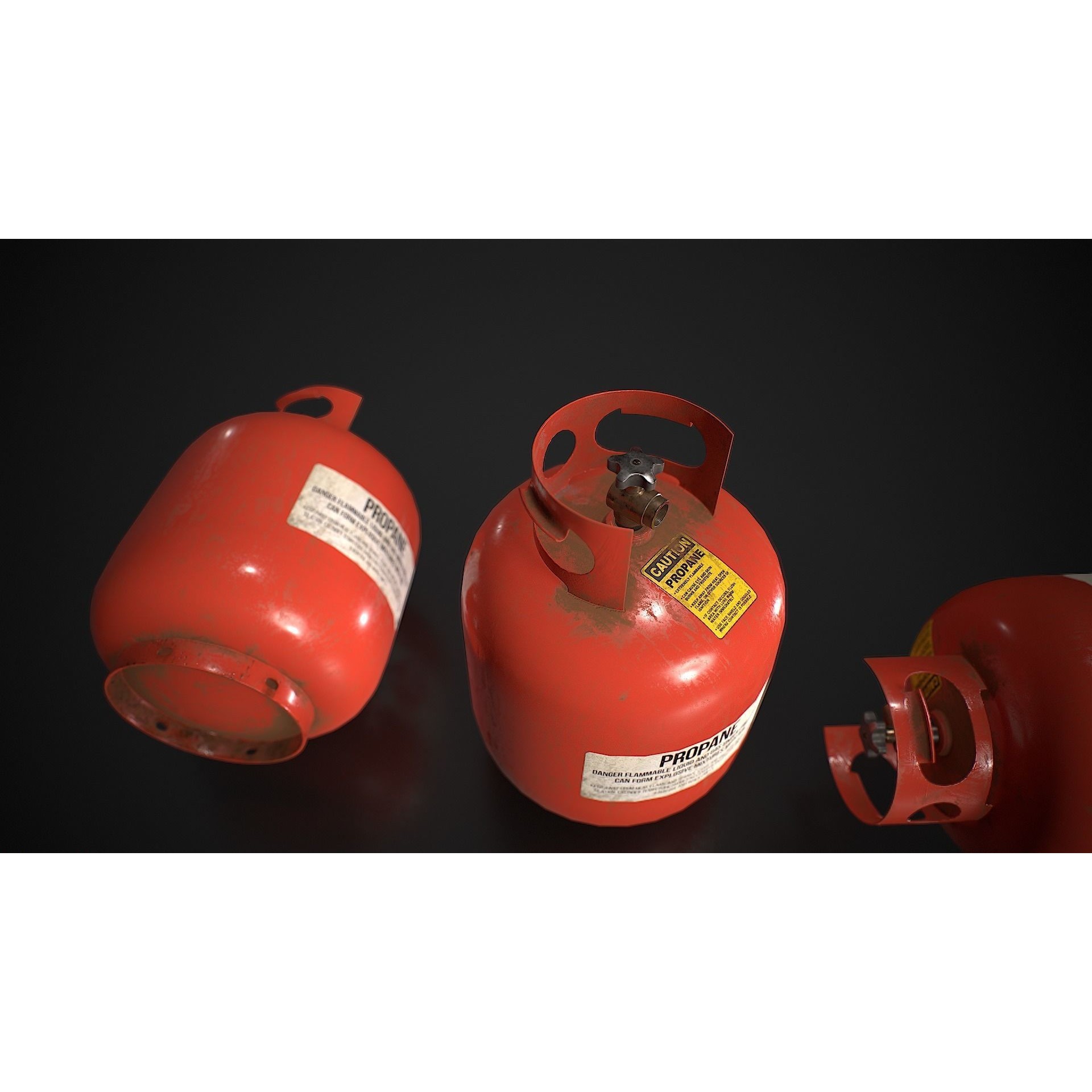 Propane Tank - Low-Poly Game-Ready 3D Model - View 9