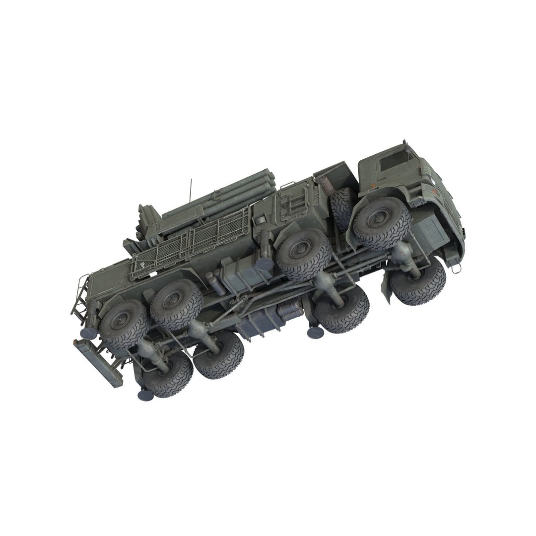 Pantsir S1 Missile System 3D Model – Low Poly Military Vehicle, FBX - View 10