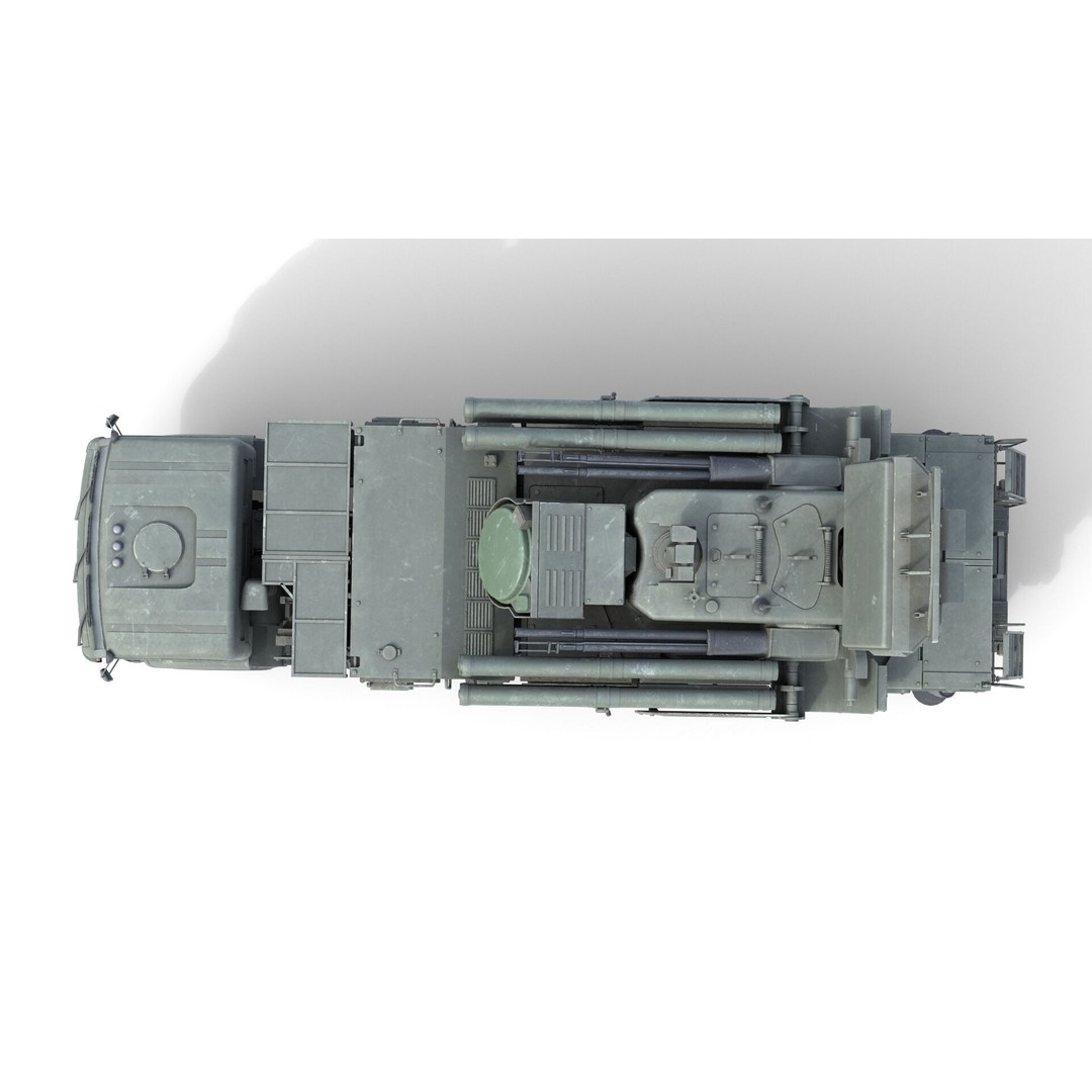 Pantsir S1 Missile System 3D Model – Low Poly Military Vehicle, FBX - View 11