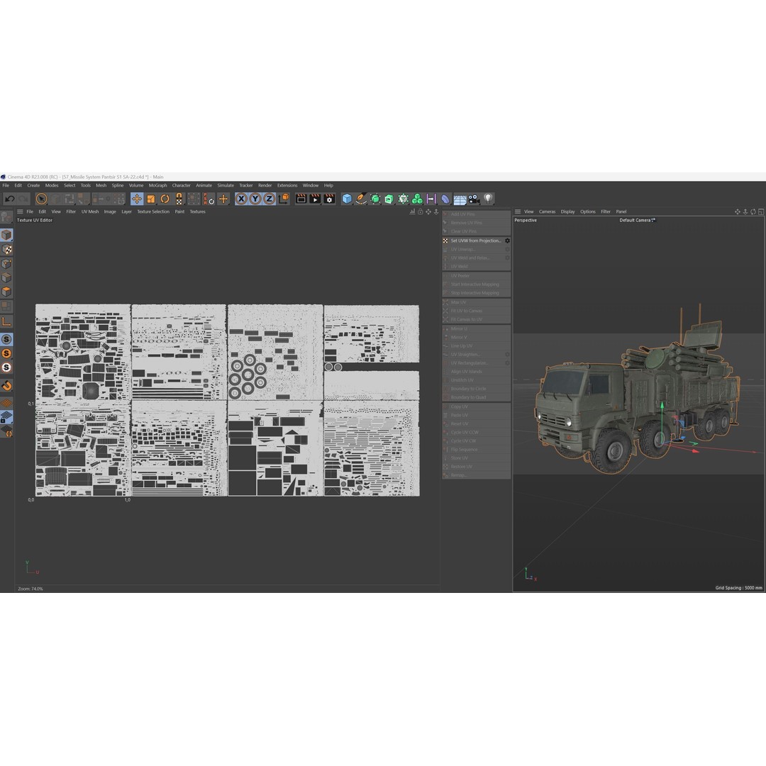 Pantsir S1 Missile System 3D Model – Low Poly Military Vehicle, FBX - View 12