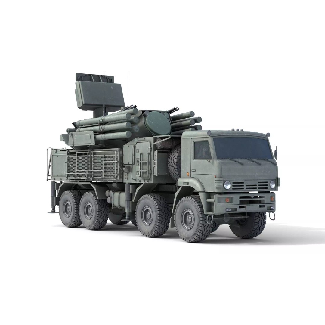 Pantsir S1 Missile System 3D Model – Low Poly Military Vehicle, FBX - View 2