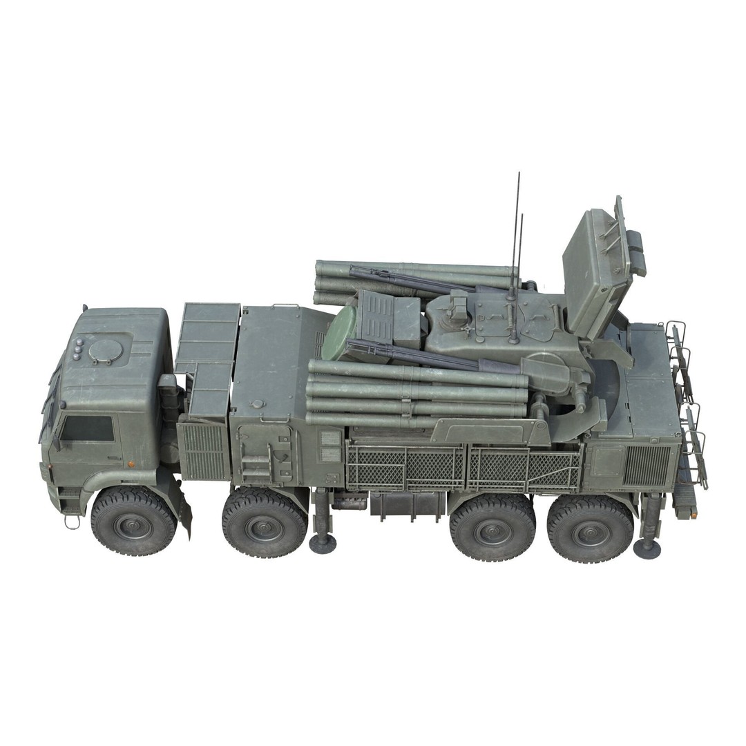 Pantsir S1 Missile System 3D Model – Low Poly Military Vehicle, FBX - View 5