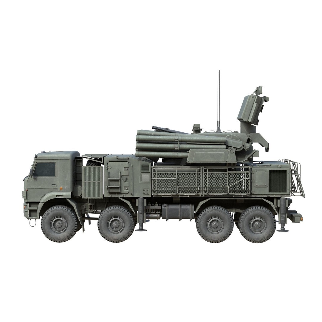 Pantsir S1 Missile System 3D Model – Low Poly Military Vehicle, FBX - View 6