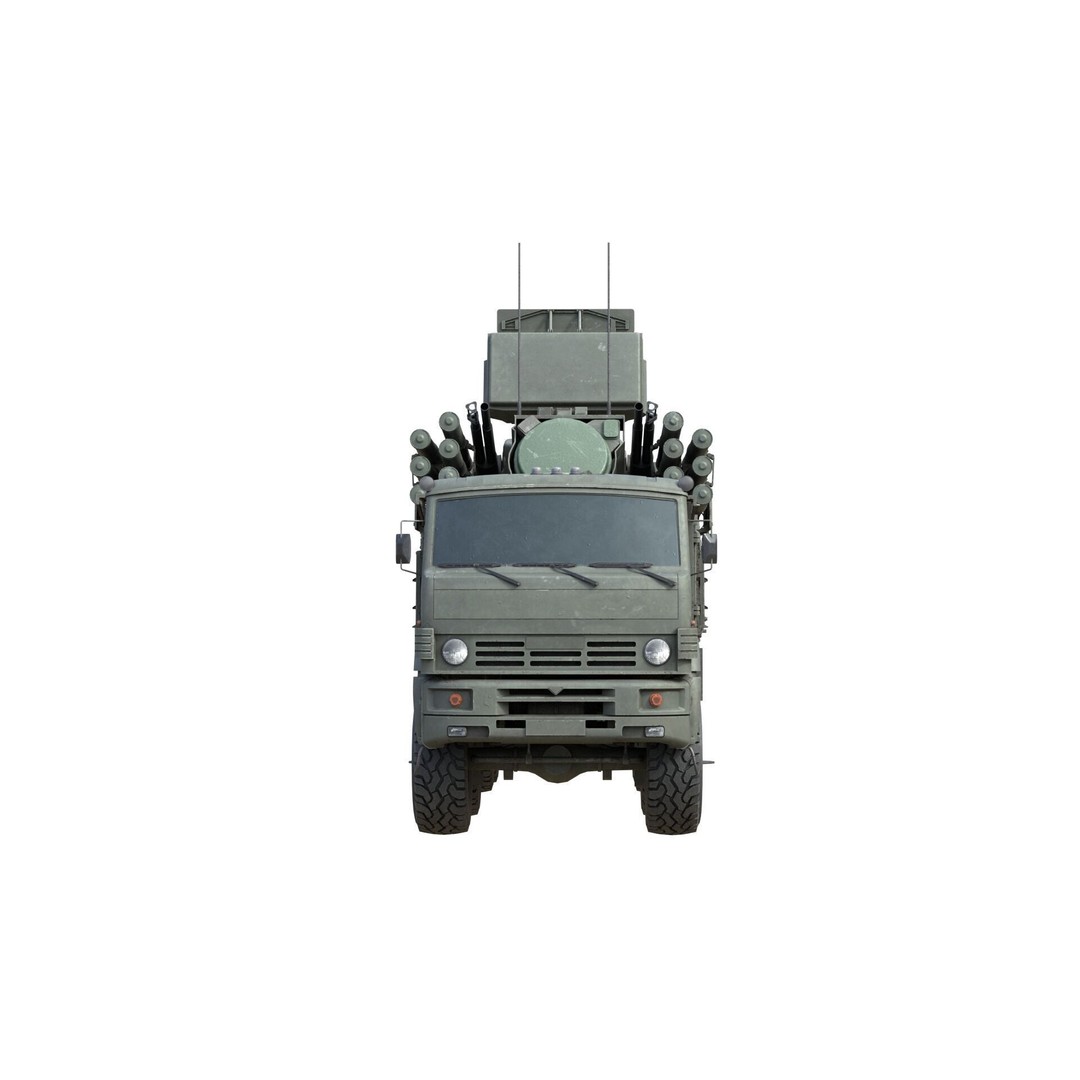 Pantsir S1 Missile System 3D Model – Low Poly Military Vehicle, FBX - View 7