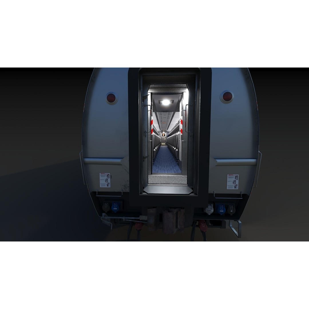 Amfleet 1 Coach Class 3D Model – Low Poly PBR Train Car, FBX - View 17