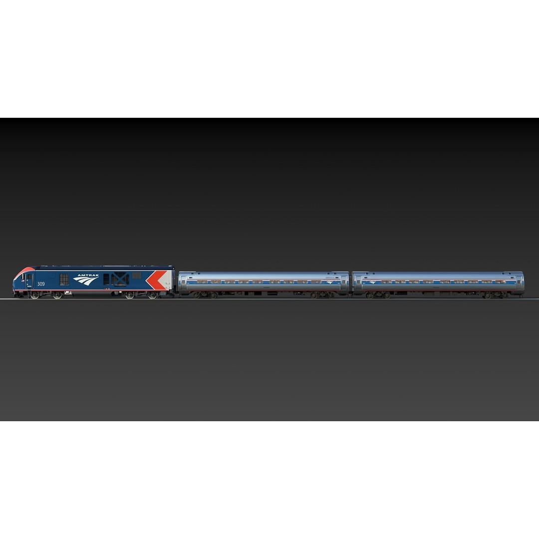 Amfleet 1 Coach Class 3D Model – Low Poly PBR Train Car, FBX - View 34