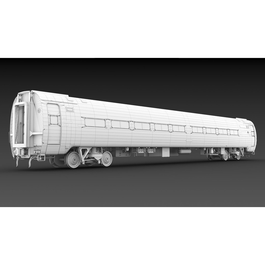 Amfleet 1 Coach Class 3D Model – Low Poly PBR Train Car, FBX - View 36