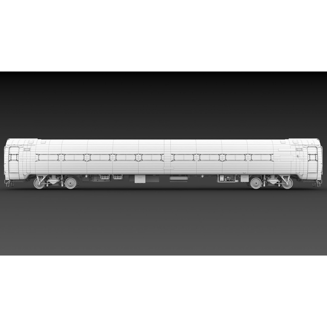 Amfleet 1 Coach Class 3D Model – Low Poly PBR Train Car, FBX - View 37