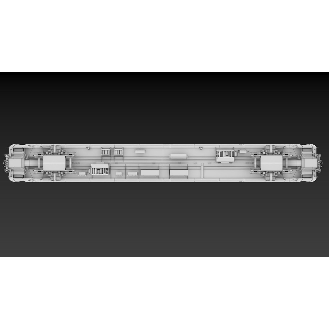 Amfleet 1 Coach Class 3D Model – Low Poly PBR Train Car, FBX - View 40
