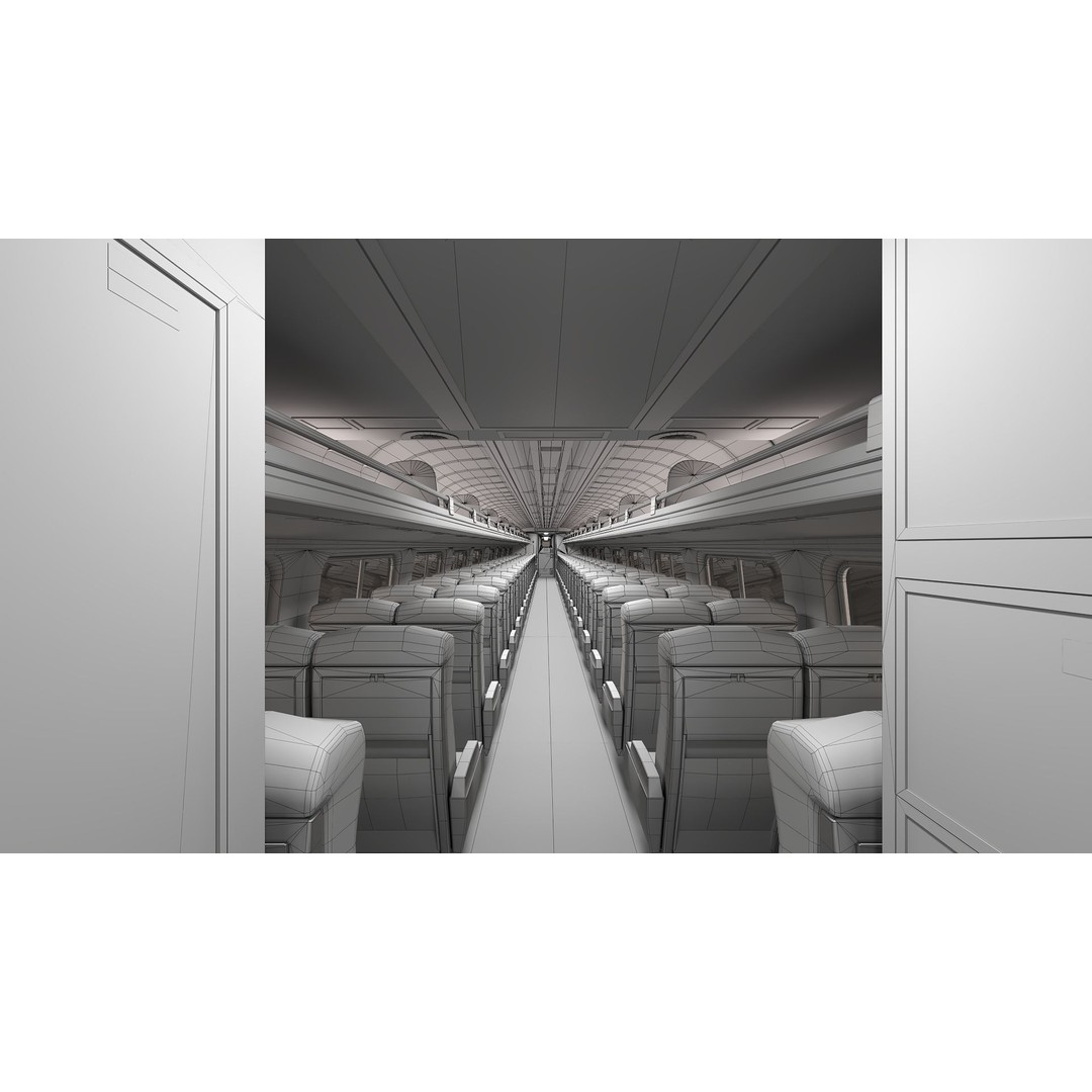 Amfleet 1 Coach Class 3D Model – Low Poly PBR Train Car, FBX - View 41