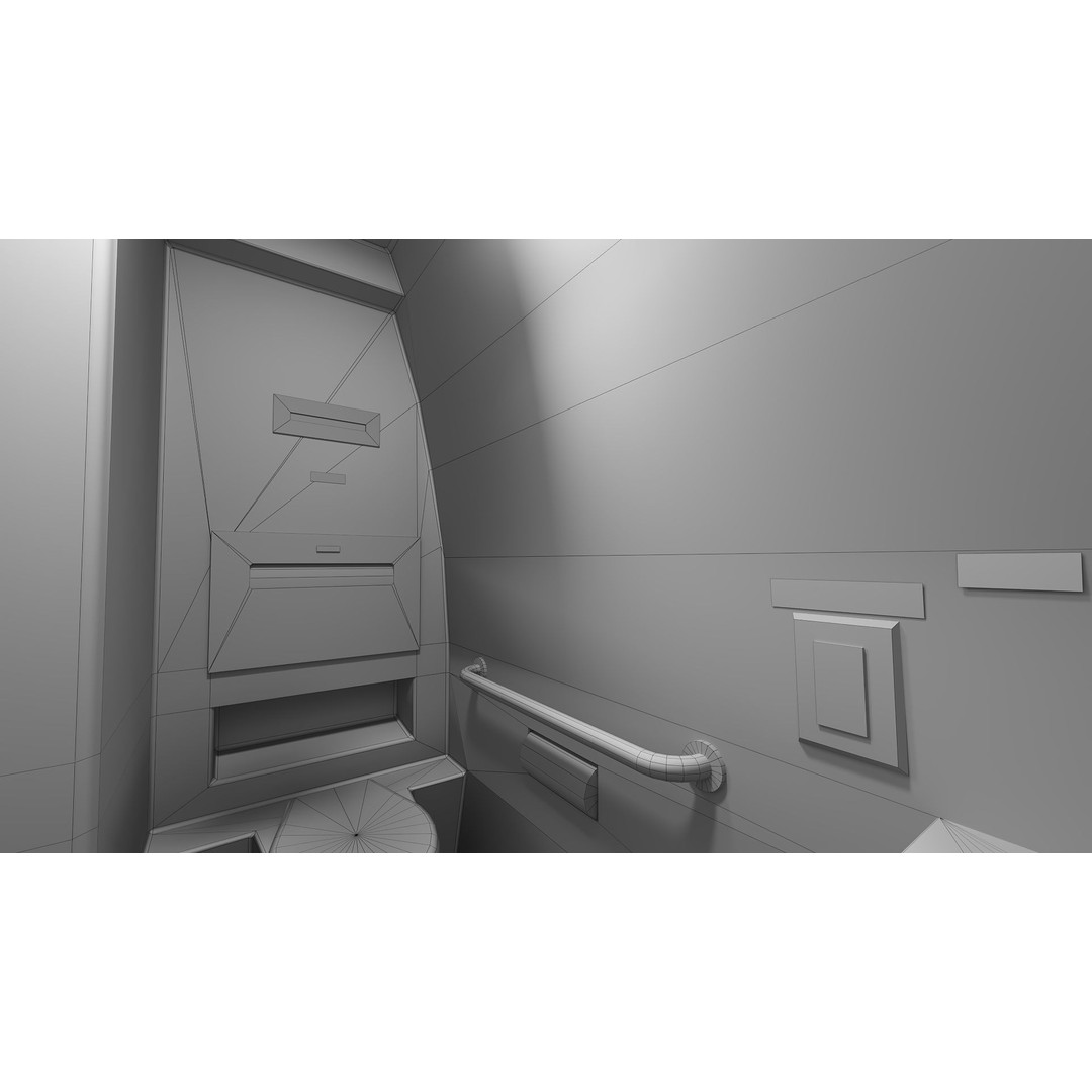 Amfleet 1 Coach Class 3D Model – Low Poly PBR Train Car, FBX - View 42