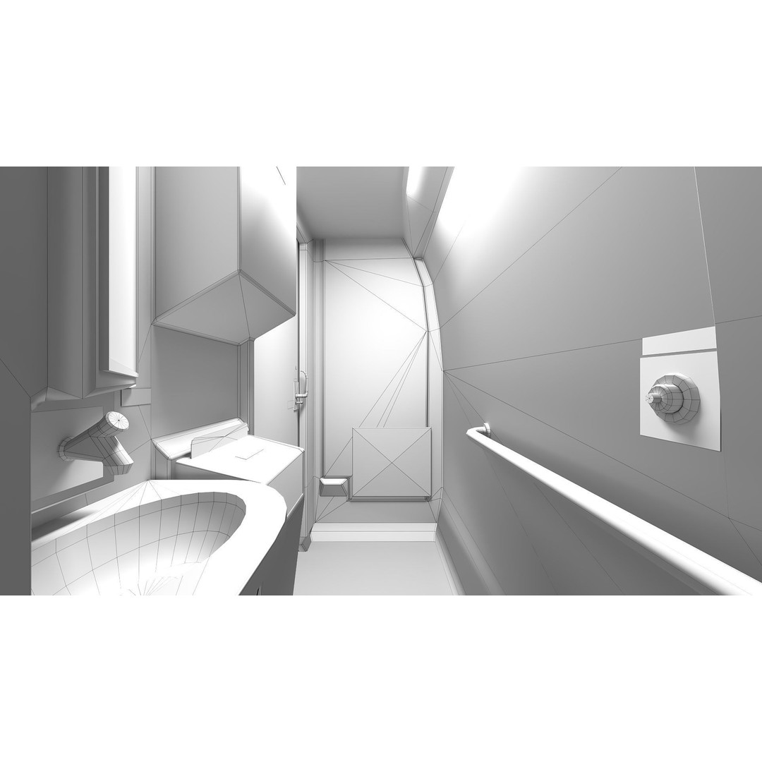 Amfleet 1 Coach Class 3D Model – Low Poly PBR Train Car, FBX - View 43
