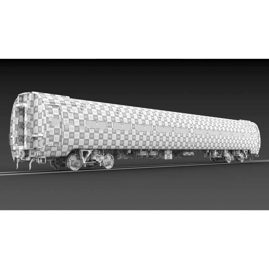Amfleet 1 Coach Class 3D Model – Low Poly PBR Train Car, FBX - View 44