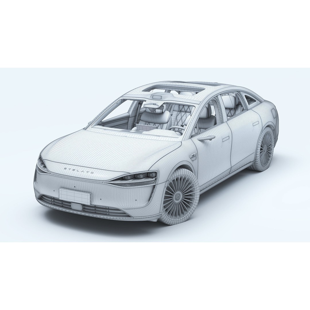 2024 Huawei HIMA STELATO S9 3D Model – Rigged Sedan with Interior, FBX - View 24