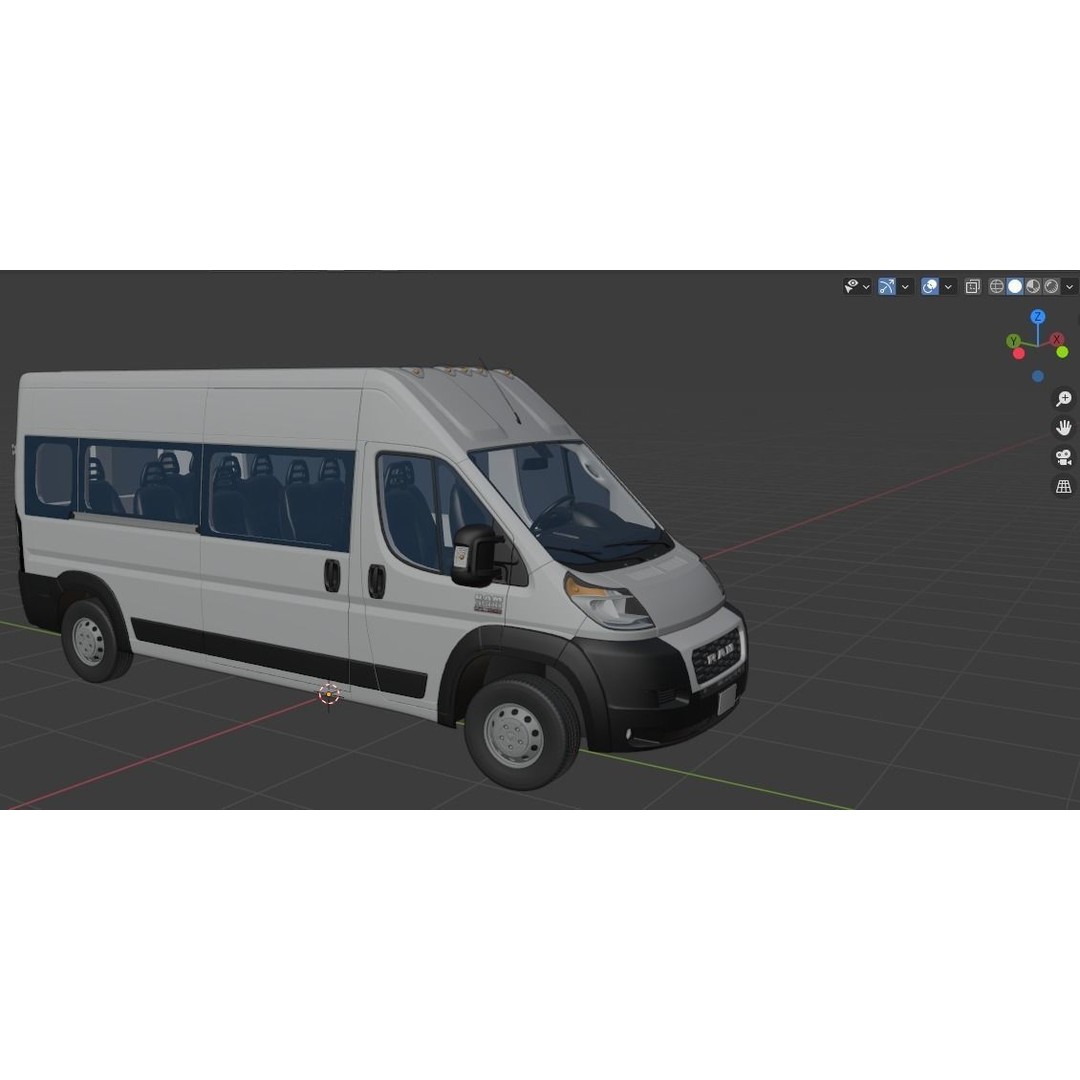 RAM PROMASTER 3500 Window Van 3D Model – High Poly Game Asset, FBX, OBJ