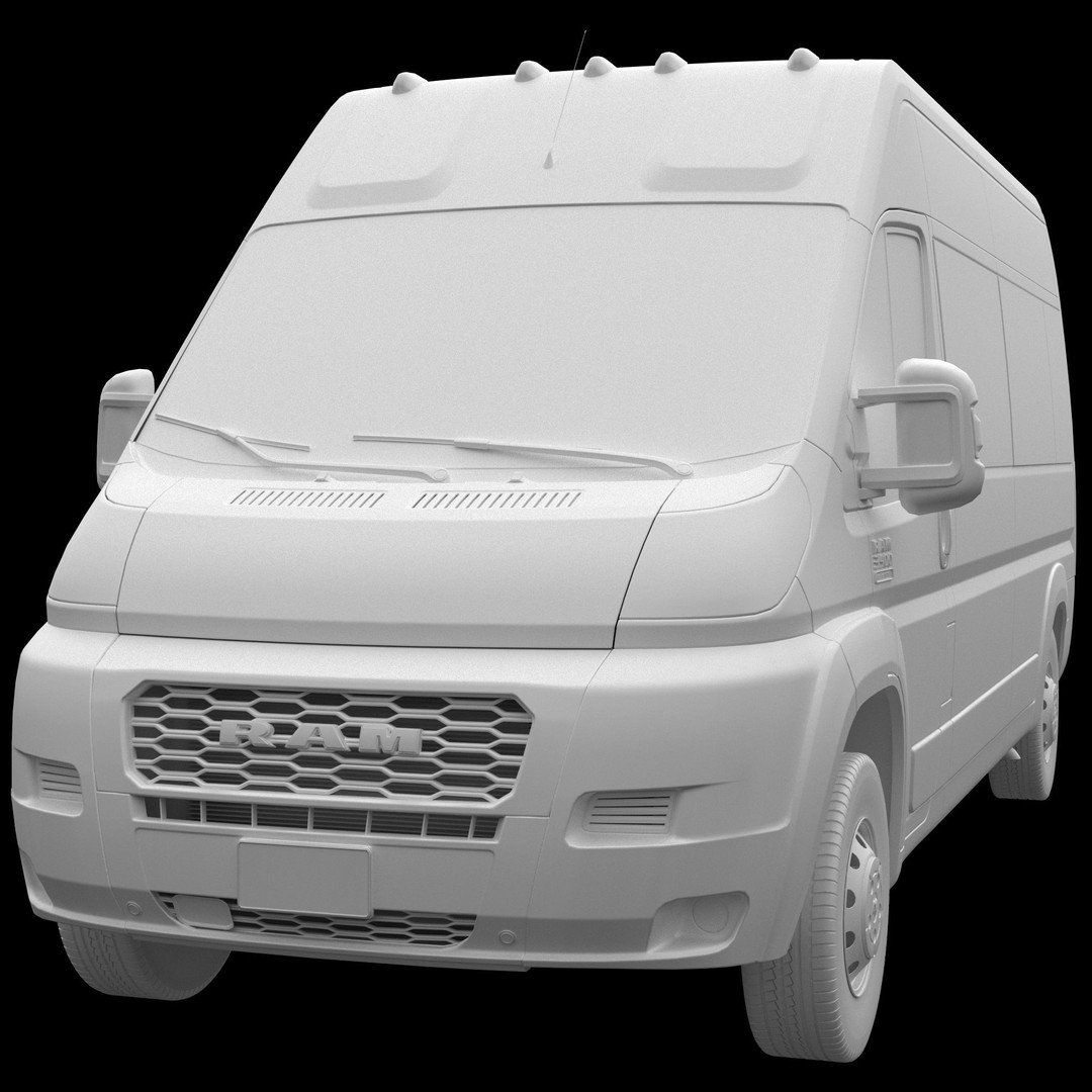 RAM PROMASTER 3500 Window Van 3D Model – High Poly Game Asset, FBX, OBJ - View 14