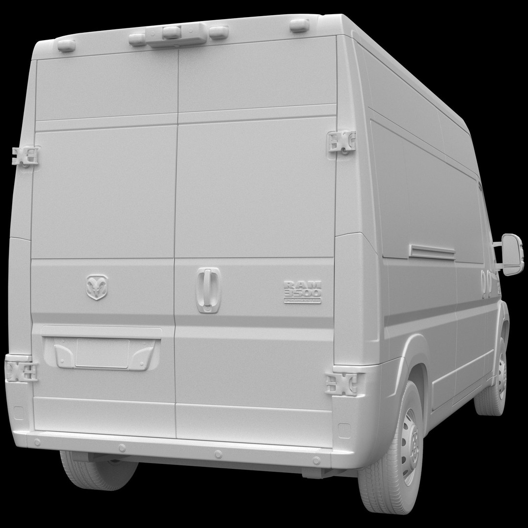RAM PROMASTER 3500 Window Van 3D Model – High Poly Game Asset, FBX, OBJ - View 15