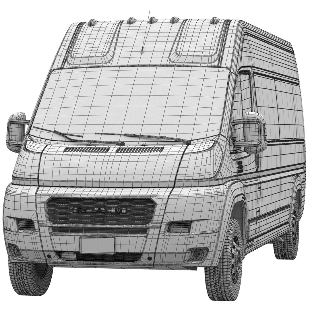 RAM PROMASTER 3500 Window Van 3D Model – High Poly Game Asset, FBX, OBJ - View 18