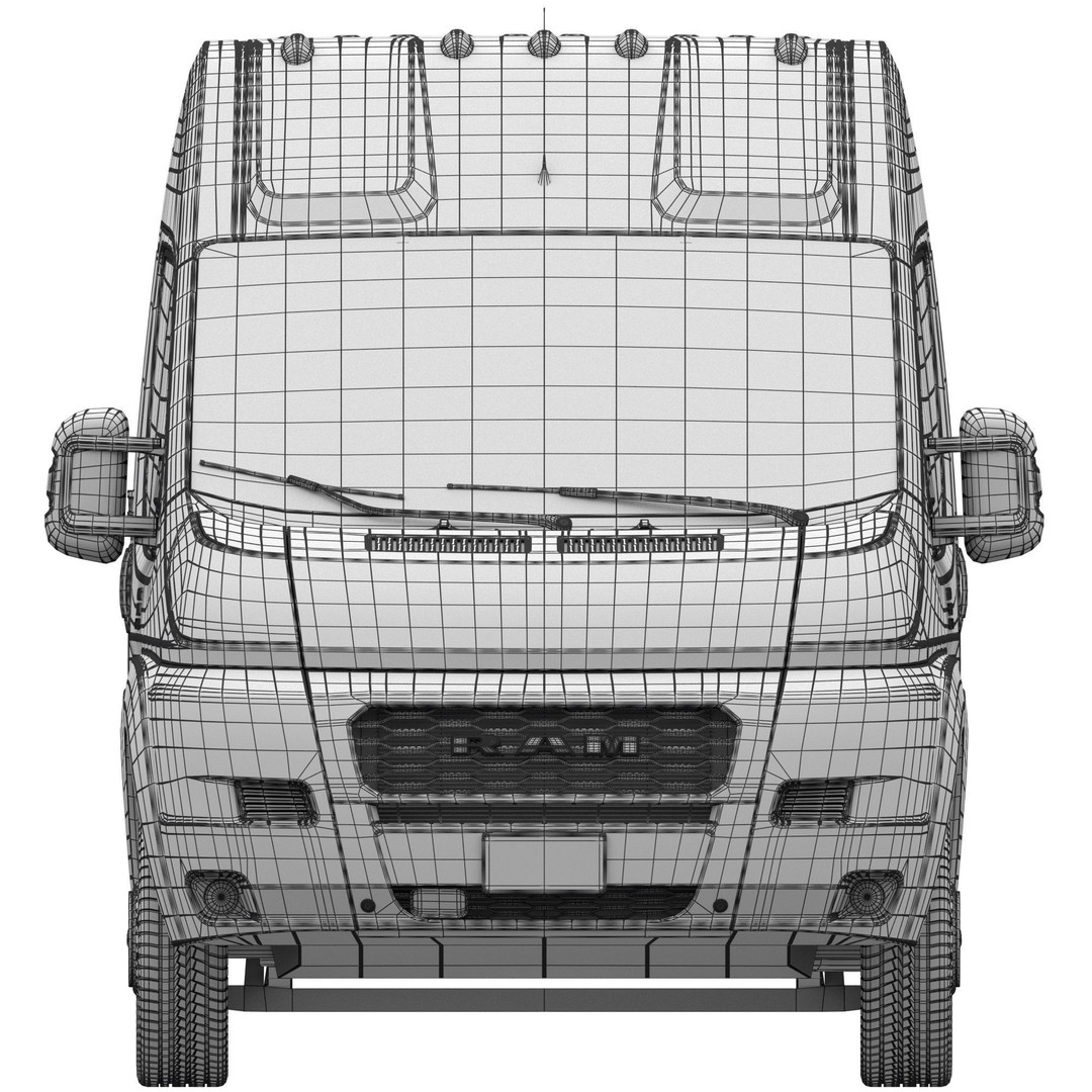 RAM PROMASTER 3500 Window Van 3D Model – High Poly Game Asset, FBX, OBJ - View 20