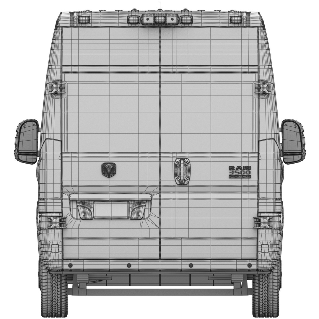 RAM PROMASTER 3500 Window Van 3D Model – High Poly Game Asset, FBX, OBJ - View 21