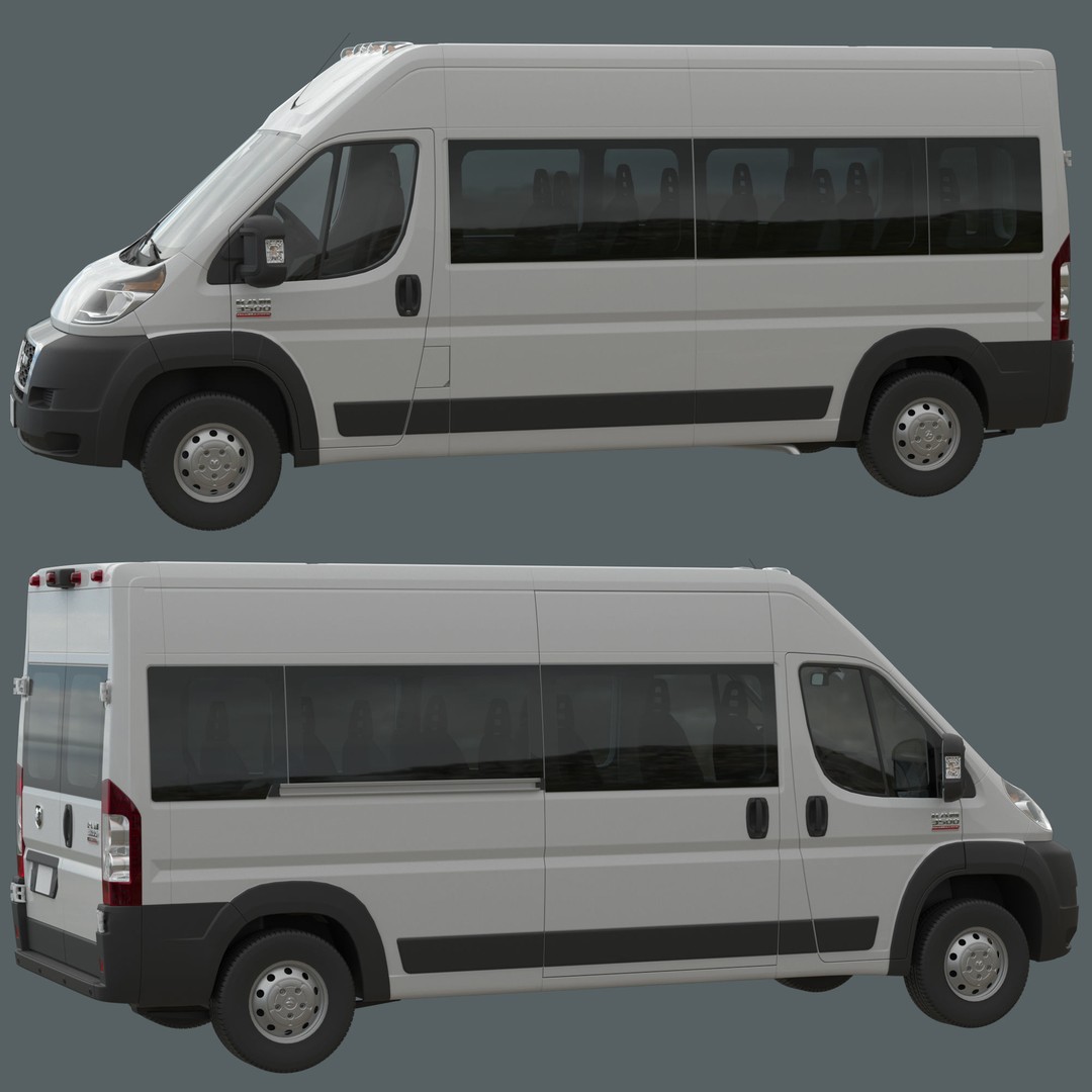 RAM PROMASTER 3500 Window Van 3D Model – High Poly Game Asset, FBX, OBJ - View 26