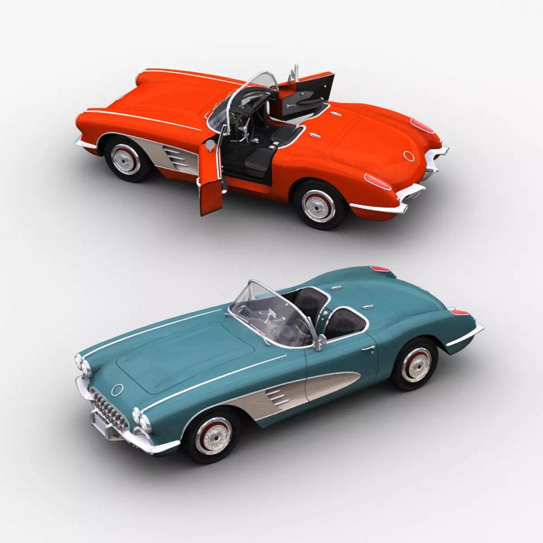 Car 3D Model – Low Poly Vehicle with Interior, Game Ready - View 2