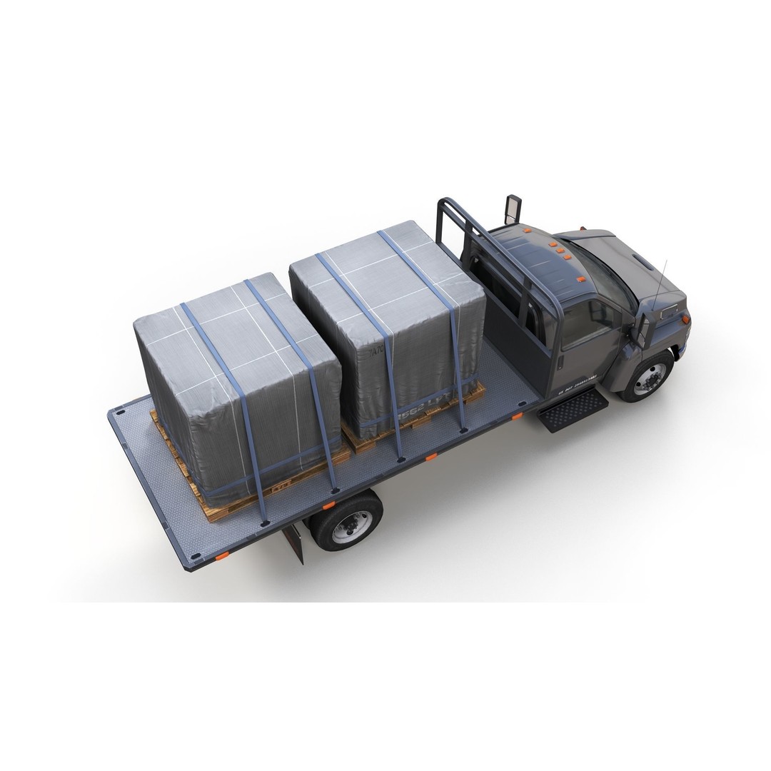 Flatbed Truck 3D Model – Low Poly Game Ready Asset, FBX - View 10