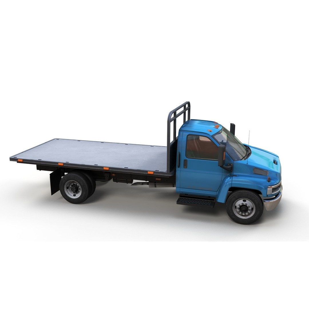 Flatbed Truck 3D Model – Low Poly Game Ready Asset, FBX - View 13