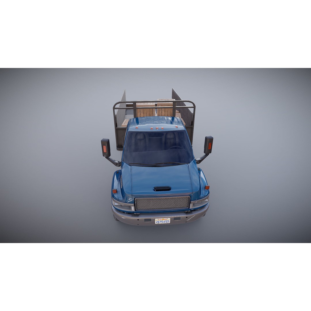 Flatbed Truck 3D Model – Low Poly Game Ready Asset, FBX - View 26