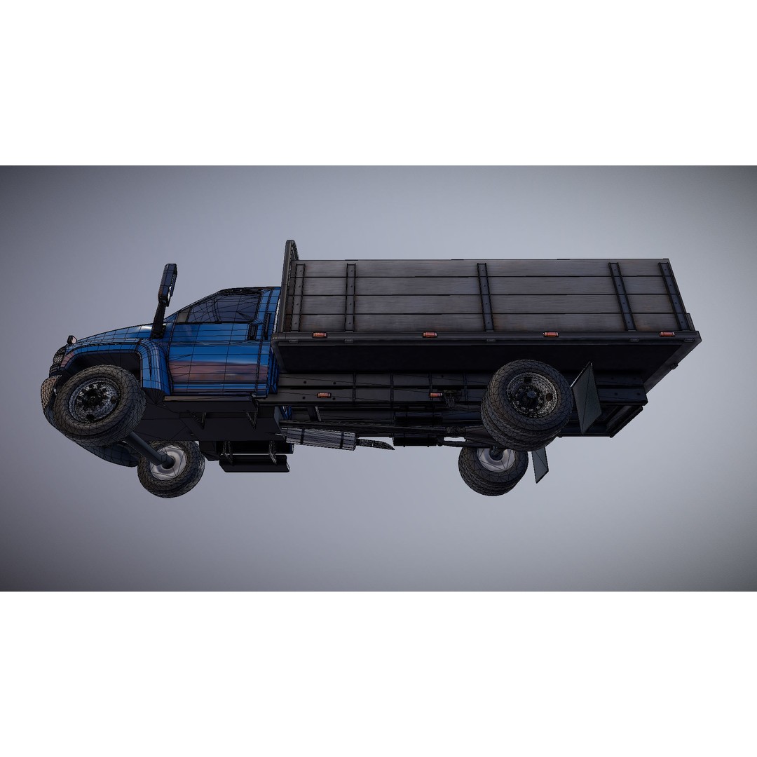 Flatbed Truck 3D Model – Low Poly Game Ready Asset, FBX - View 31