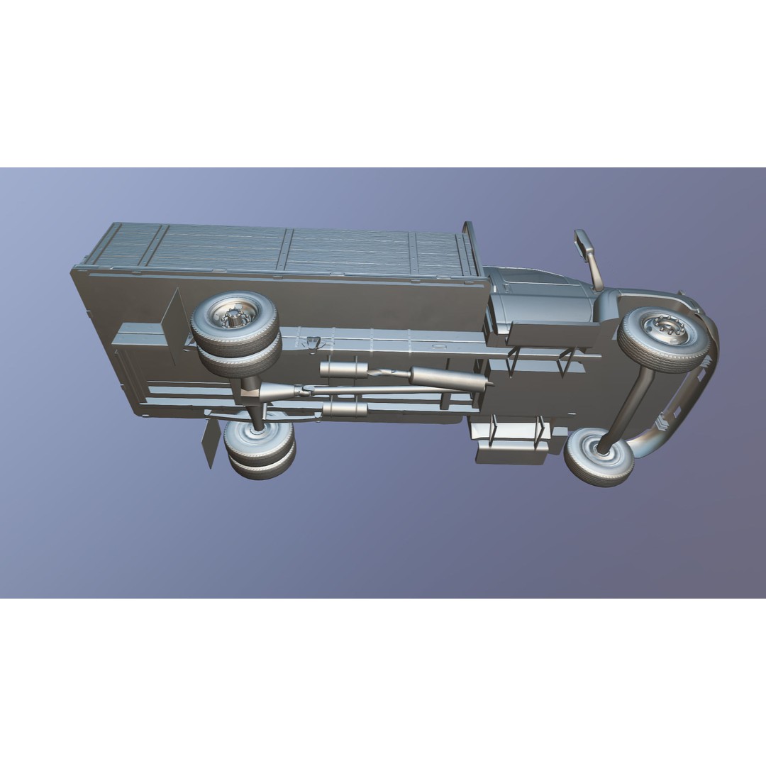 Flatbed Truck 3D Model – Low Poly Game Ready Asset, FBX - View 36