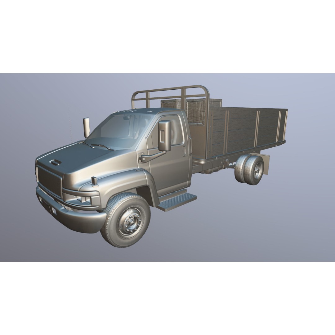 Flatbed Truck 3D Model – Low Poly Game Ready Asset, FBX - View 38