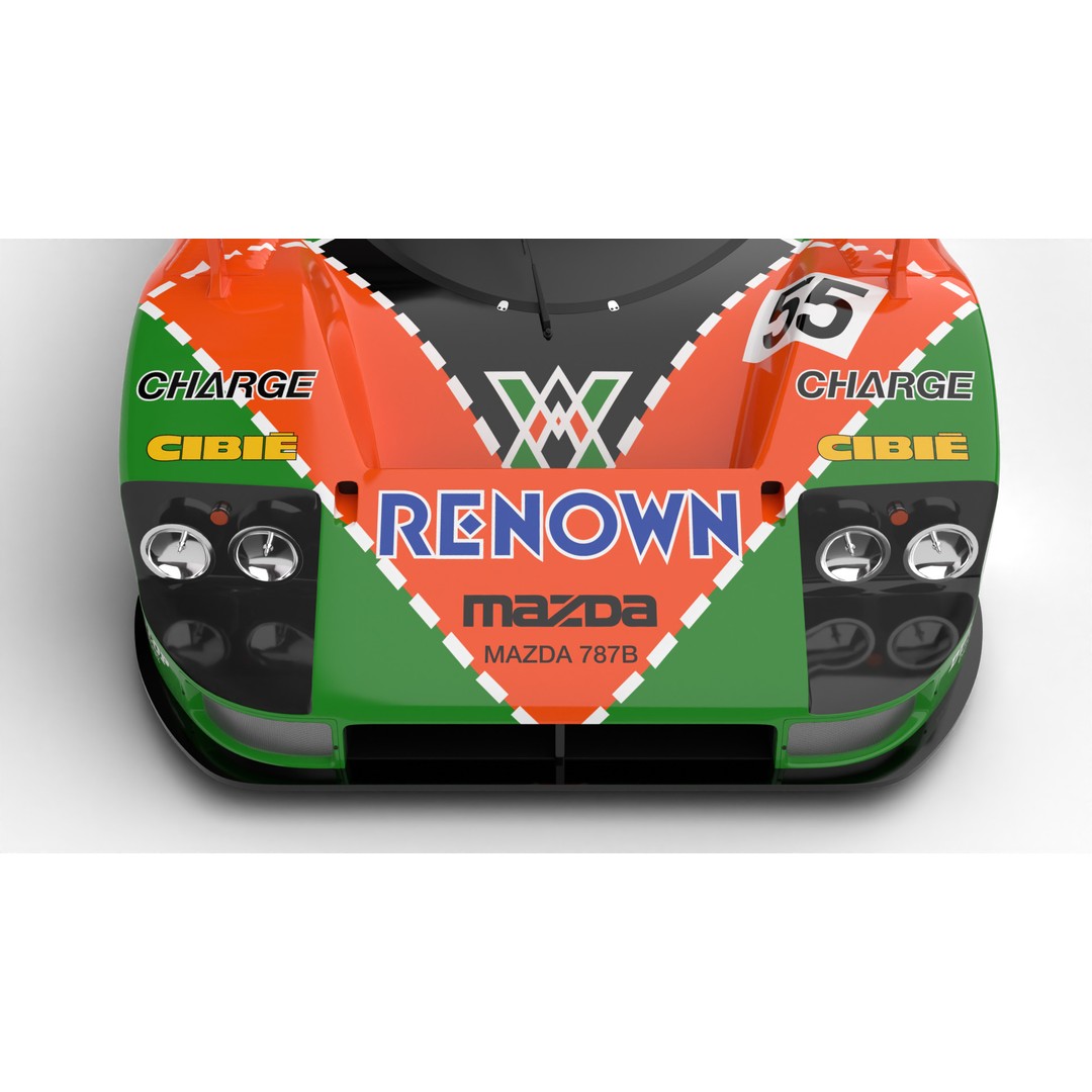 Mazda 787B 3D Model – High Poly Racing Car, Rigged, PBR Textures - View 10