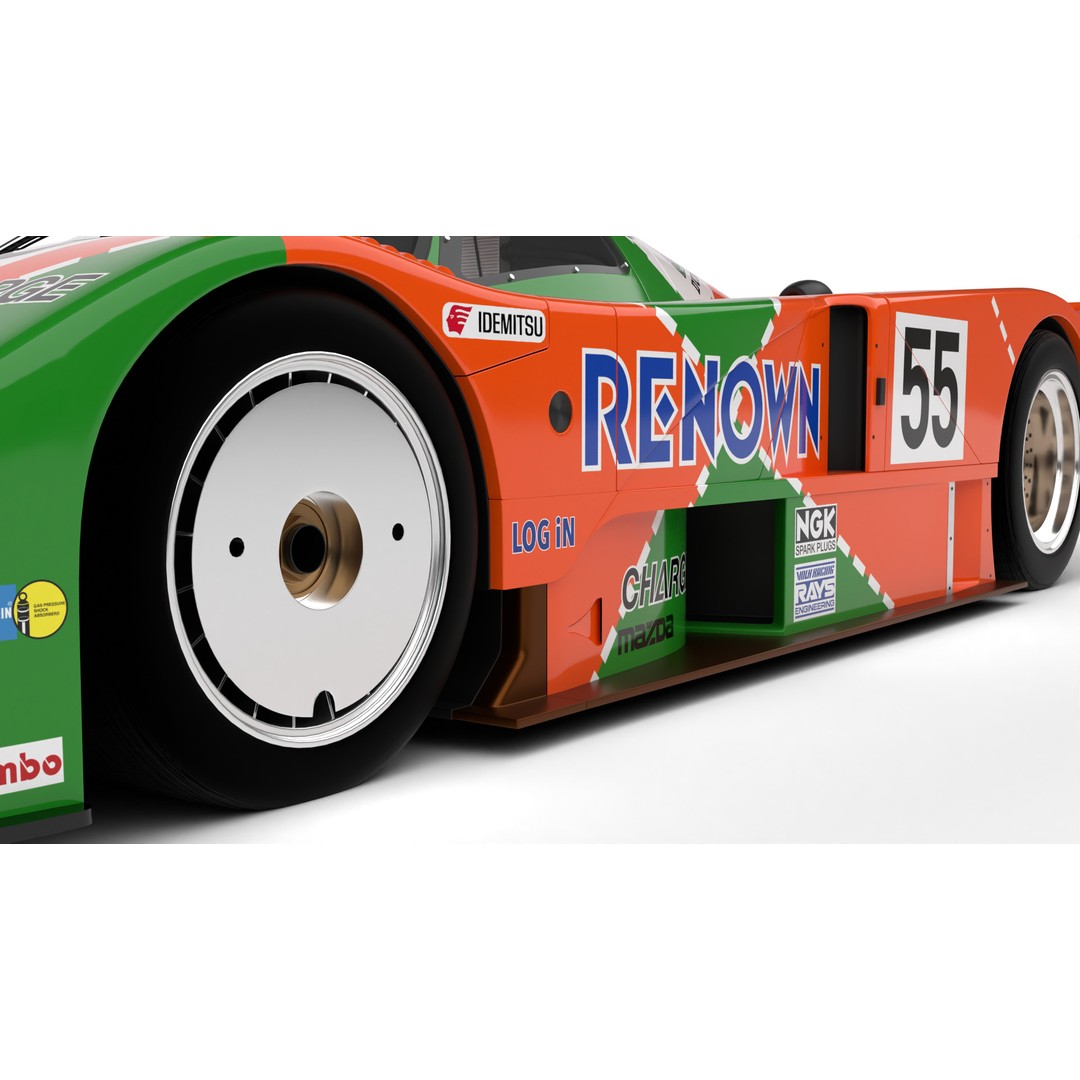 Mazda 787B 3D Model – High Poly Racing Car, Rigged, PBR Textures - View 19