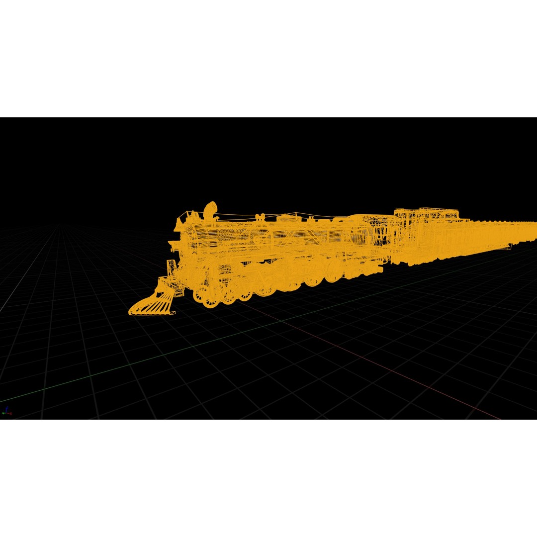 Coal-Powered Train 3D Model – High Poly Game Asset, FBX - View 24
