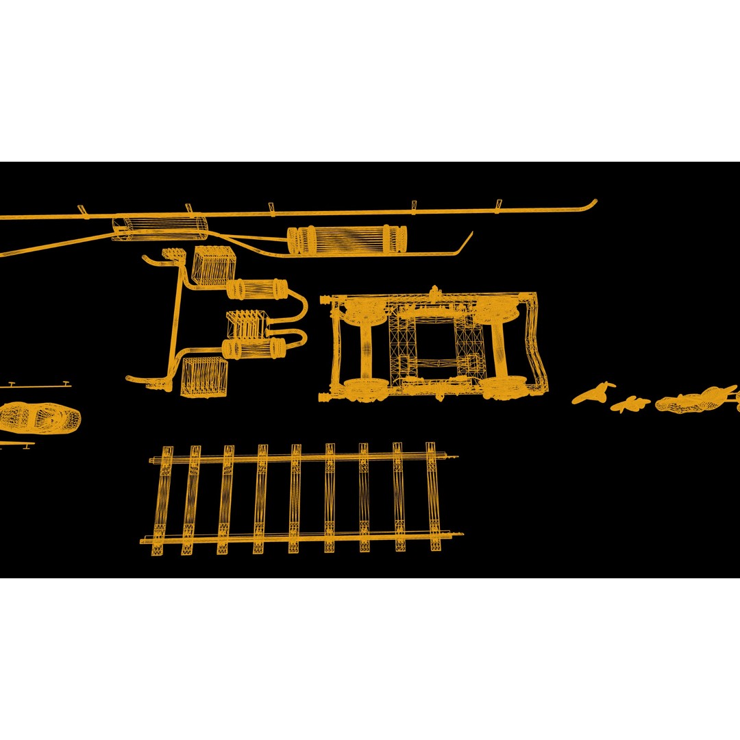 Coal-Powered Train 3D Model – High Poly Game Asset, FBX - View 25