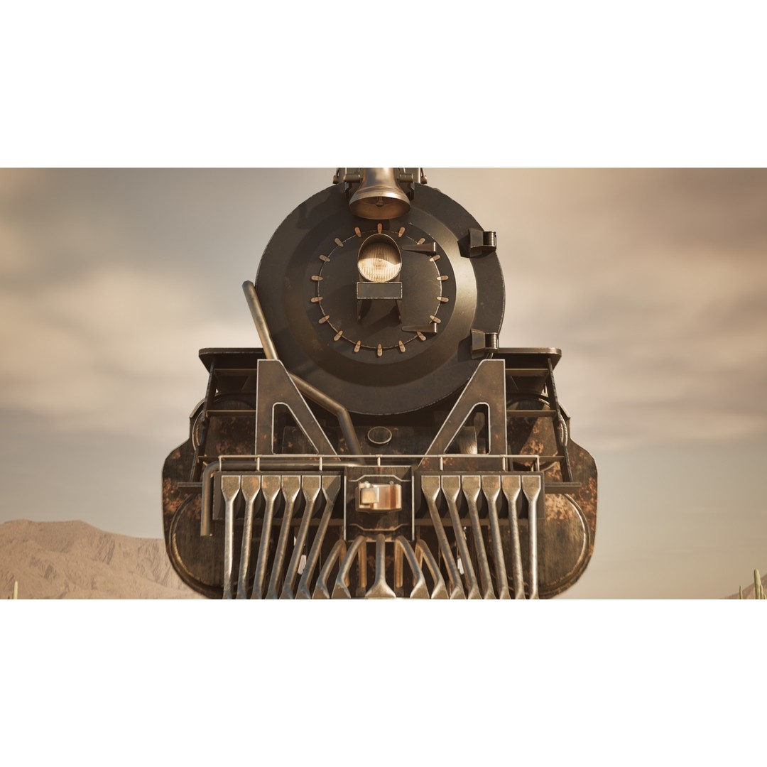 Coal-Powered Train 3D Model – High Poly Game Asset, FBX - View 3