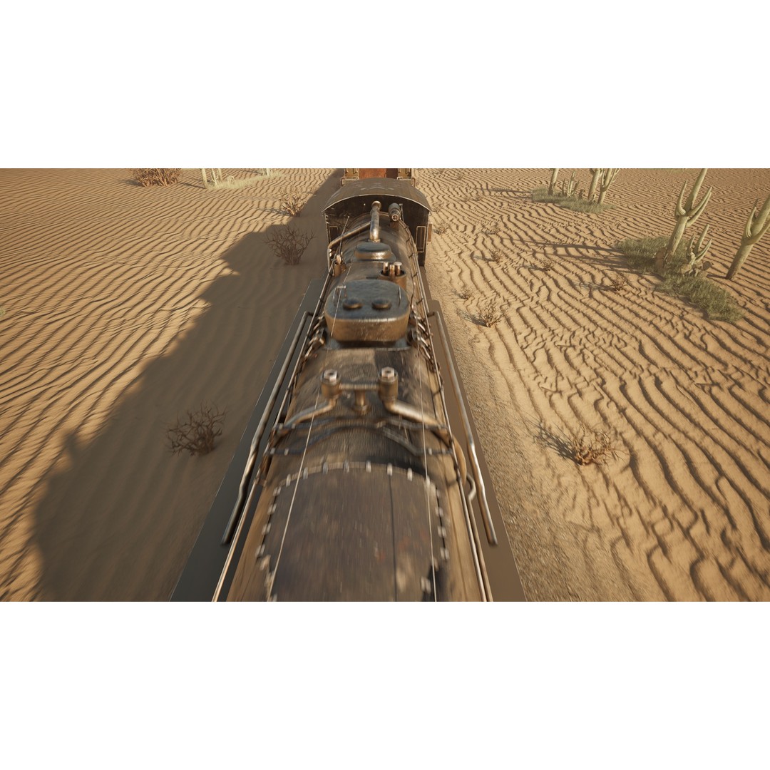 Coal-Powered Train 3D Model – High Poly Game Asset, FBX - View 5