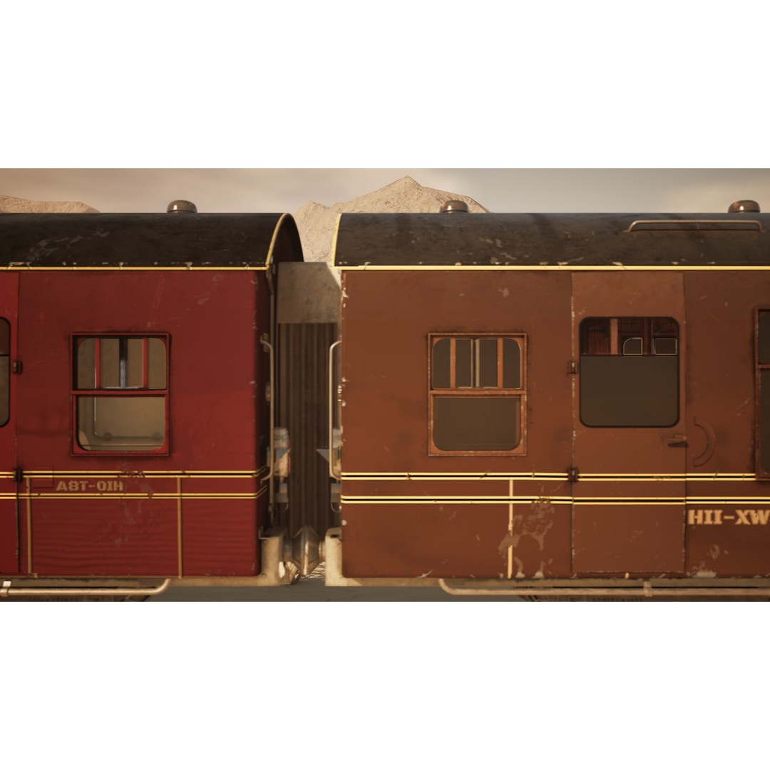 Coal-Powered Train 3D Model – High Poly Game Asset, FBX - View 8