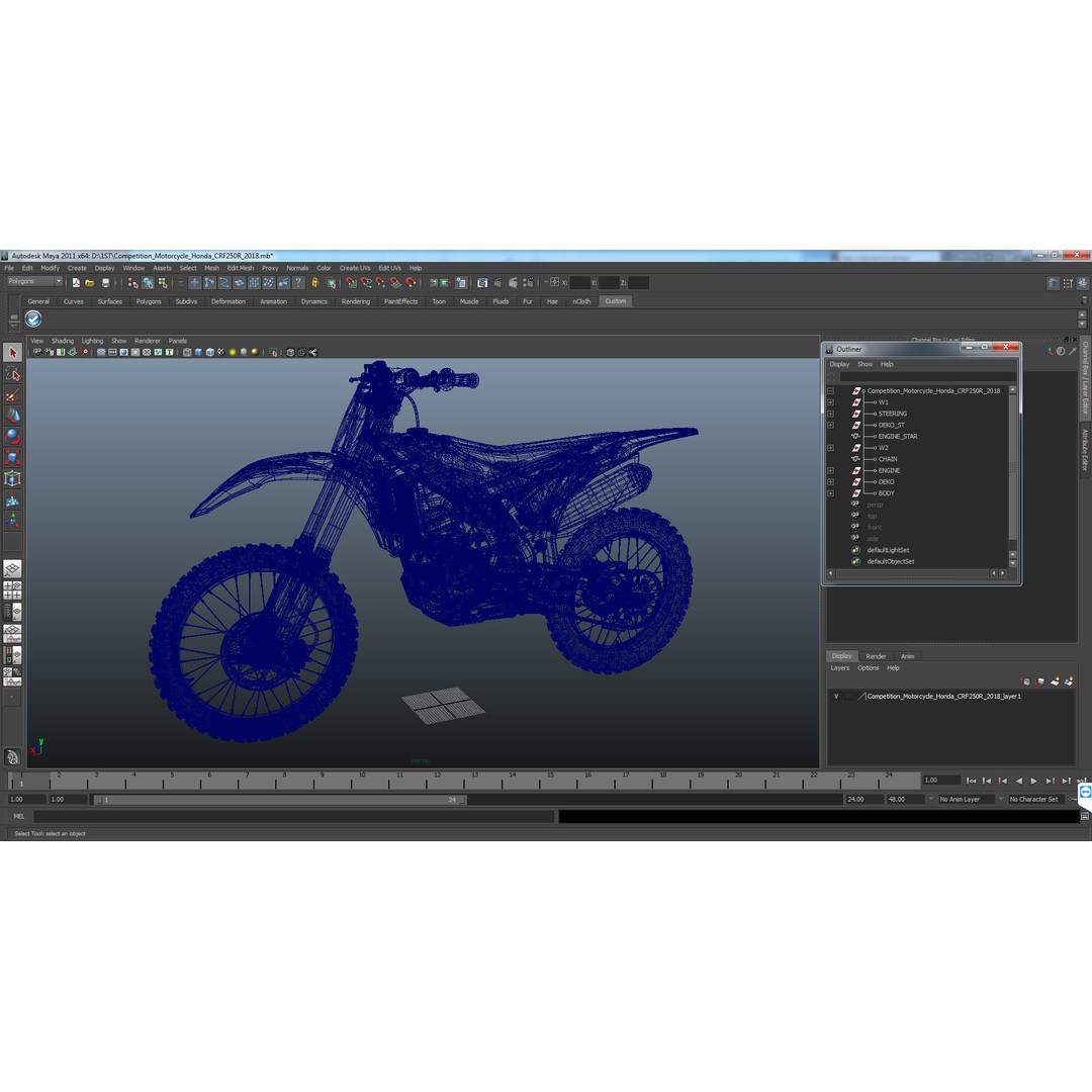 Honda CRF250R 2018 3D Model – High Poly Motorcycle, Game Ready, FBX